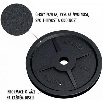 Gorilla Sports Zátěžová deska litina 50/51 mm 20 kg – Zboží Mobilmania