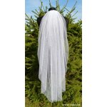 Bílý svatební závoj s perličkami 100 cm – Zboží Dáma