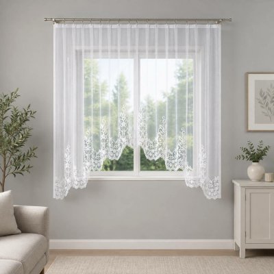 Dekorační oblouková krátká záclona na žabky BERENIKA 160 bílá 300x160 cm MyBestHome – Hledejceny.cz