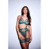 Dámská erotická souprava Baci Lingerie Souprava STRAPPY BRA, GARTER & PANTY zelená