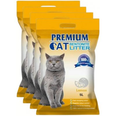 Premium Cat Clumping Bentonite Litter Citron 4 x 5 l – Sleviste.cz