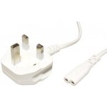 Kabel síťový UK, BS1363 (typ G) - IEC320 C7, 1,5m, bílý - 19.97.0023 – Zboží Živě