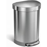 Simplehuman CW2029 Pedálový 60 l půlkulatý kartáčovaná nerez FPP kapsa na sáčky – Zboží Dáma