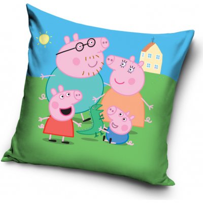 Carbotex Polštář Prasátko Peppa Peppa Pig rodinka 40x40 – Hledejceny.cz