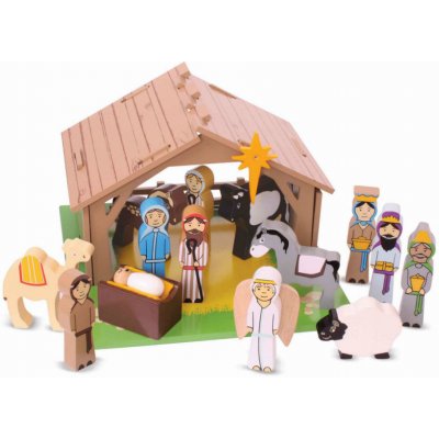 Bigjigs Toys dřevěné hračky Betlém pro nejmenší