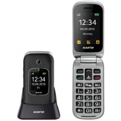 Mobilní telefon Aligator V650 černo-stříbrný (AV650BS)