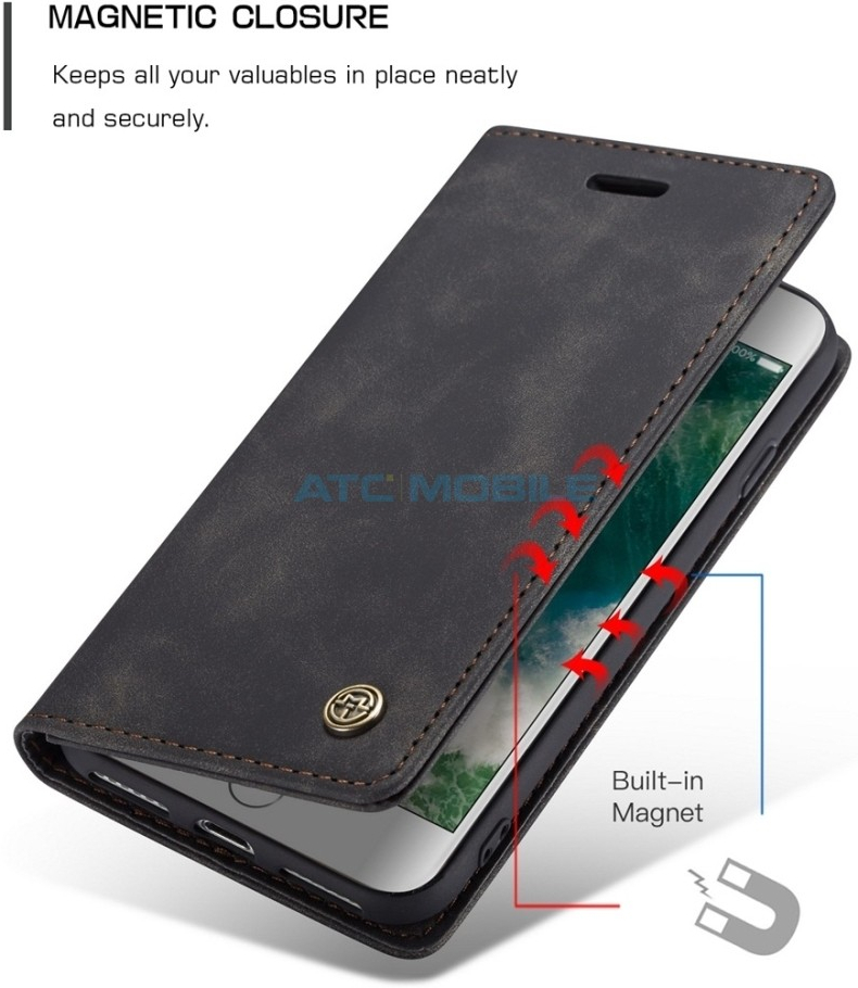 Pouzdro CaseMe Magnetic Book iPhone 7, 8, SE 2020, 2022 černé