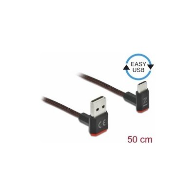 Delock 85275 EASY-USB 2.0 Typ-A samec na USB Type-C™ samec pravoúhlý nahoru / dolů, 0,5m, černý – Zbozi.Blesk.cz