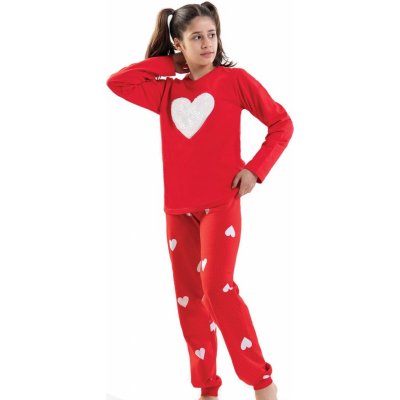 Dětské pyžamo srdíčka 1F0780 červené