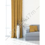 Zatemňovací závěsy Melír hořčicový - Blackout - kroužky na závěsy černé P7909/017 – Sleviste.cz