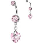 Šperky4U piercing do pupíku srdíčko WP01298-P – Zboží Dáma