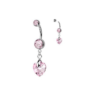 Šperky4U piercing do pupíku srdíčko WP01298-P – Zboží Dáma