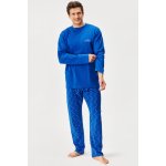 Gina 79165 pánské pyžamo dlouhé pomněnkově modré – Zboží Dáma