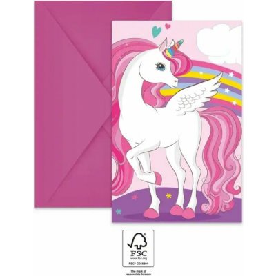 Pozvánky a obálky Kouzelný jednorožec 6ks – Hledejceny.cz