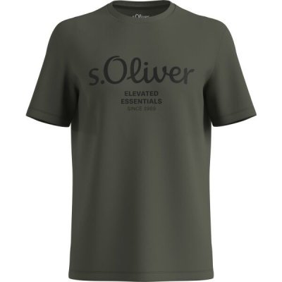 S.Oliver LOGO T-NOOS pánské tričko khaki – Zboží Mobilmania