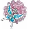 Přívěsky Royal Fashion stříbrný přívěsek Květina a motýl BSC788