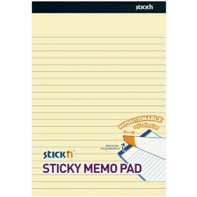 Blok samolepicí Stick´n 254x178 mm, linkovaný, 50 l., žlutý – Hledejceny.cz