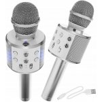Bezdrátový karaoke mikrofon WS 858 Stříbrný – Zboží Mobilmania