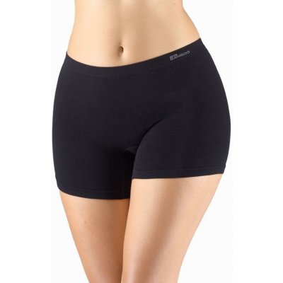 GINA dámské boxerky delší nohavička kratší nohavička bezešvé klasické jednobarevné Eco Bamboo 03018P černá