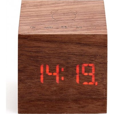 Gingko Design Cube Plus Clock G028WT hnědá – Hledejceny.cz