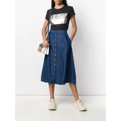 Calvin Klein propínací džínová sukně Indigo