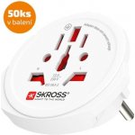 SKROSS cestovní adaptér Europe pro cizince v ČR, typ E/F, balení 50ks