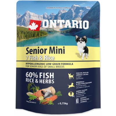 Ontario Senior Mini Fish & Rice 2 x 0,75 kg