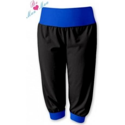 Be MaaMaa sportovní 3/4 legíny Capri černé/tm.modrá – Zboží Mobilmania