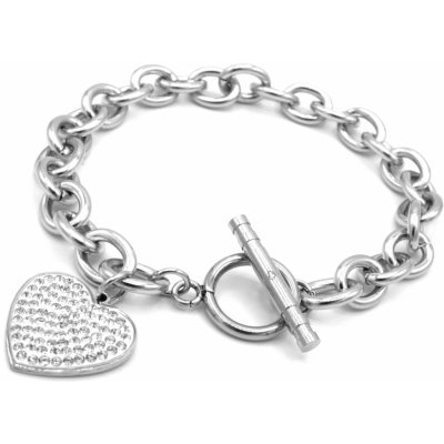 Steel Jewelry náramek krystalkové srdce NR220124