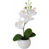 Květina Gasper Umělá květina Orchidej v keramickém květináči, bílá, 21 cm