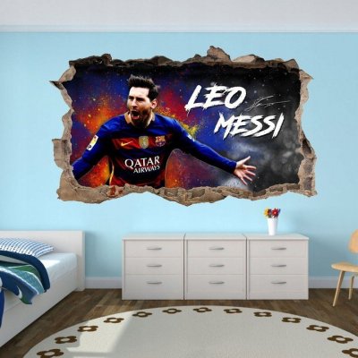 DumDekorace Nálepka na zeď 3D Lionel Messi 47x77 cm – Zboží Mobilmania