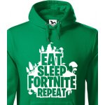 mikina Eat Sleep Fortnite Repeat Zelená – Zboží Dáma