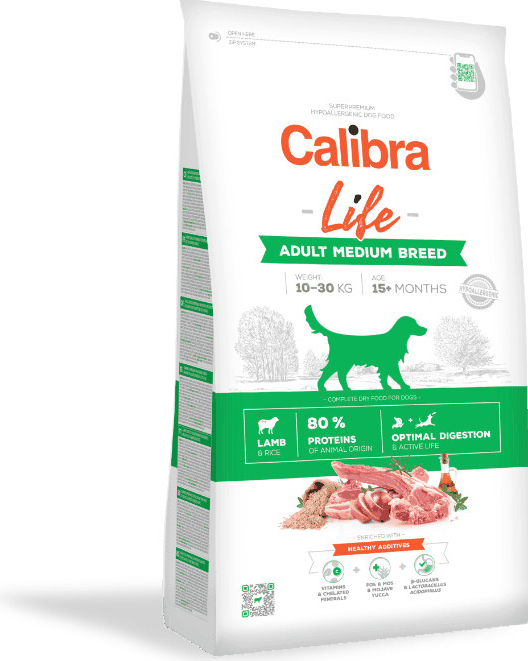 Calibra Dog Life Adult Medium Breed Lamb 3 x 12 kg