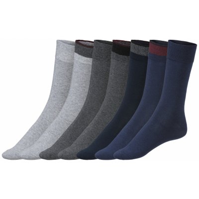 Livergy pánské ponožky s BIO bavlnou 7 párů navy modrá / šedá – Zboží Mobilmania