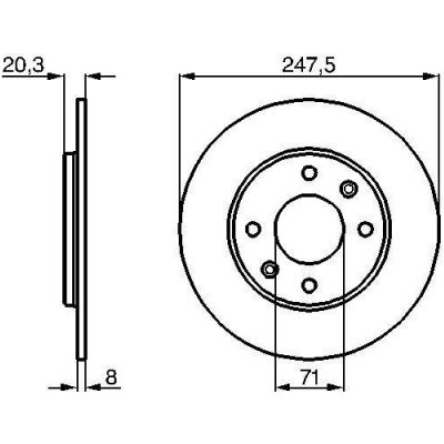 BOSCH Brzdový kotouč plný Ø247mm 0 986 478 371 – Hledejceny.cz