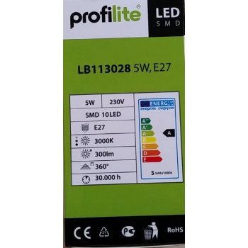 Profilite LED žárovka SMD10 LED,230V,5W PL-LB113028