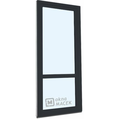 Kömmerling balkonové dveře 70 AD s příčkou levé antracit/antracit 70 x 200 cm s klikou+ PVC rám – Hledejceny.cz
