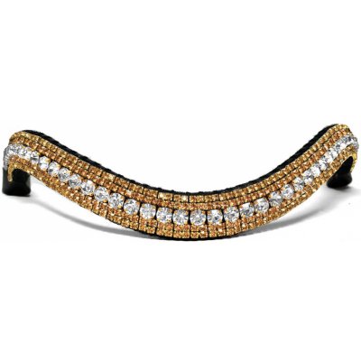 Blingyourhorse Třpytivá čelenka na uzdečku GOLD & CRYSTAL Černá – Zboží Dáma