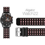 Aligator Watch Straps 22 silikon DUAL řemínek, RED 22AW0001 – Zboží Mobilmania