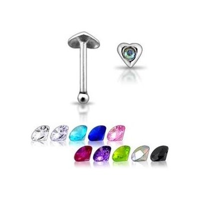 Šperky4U stříbrný piercing do nosu srdíčko N01027-LB