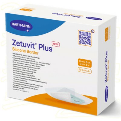 Zetuvit Plus Silicone B. 8 x 8 cm silikon. krytí 10 ks – Zboží Dáma