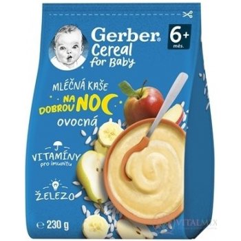 Gerber Cereal for Baby Mléčná kaše na dobrou noc ovocná 6m+ 230 g