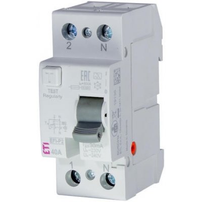 Eti EFI-P2 A 40/0,03 2P 40A 30mA 10kA typ A – Hledejceny.cz