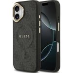 Guess PU Leather 4G Gold Frame MagSafe Zadní Kryt pro iPhone 17 Black – Zboží Mobilmania