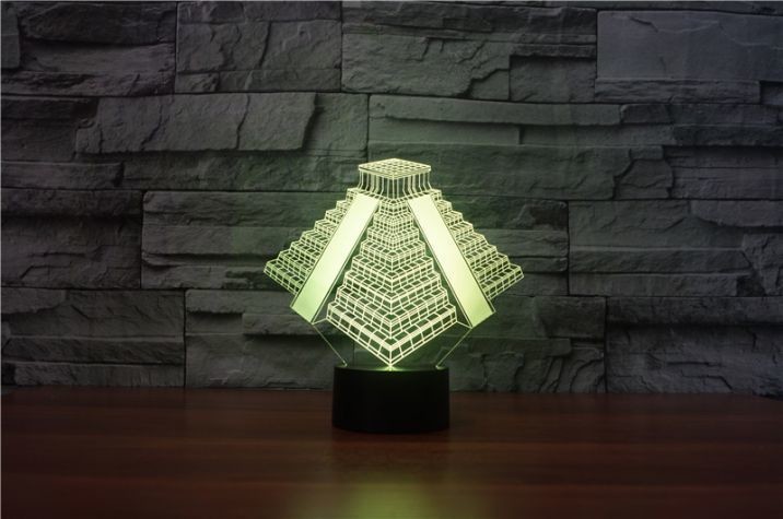 Beling Dětská lampa Aztécka pyramída 7 barevná S1153