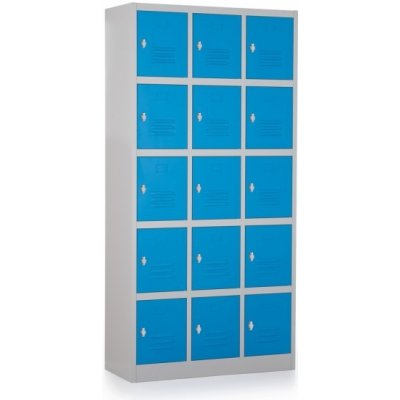 Rauman ral 5012 kovová 15 boxů 90 x 40 x 185 cm modrá