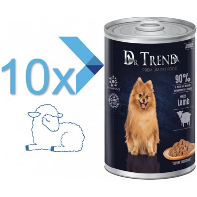 DR. TREND Premium konzerva s jehněčím masem v jemné omáčce pro dospělé psy 10 x 400 g