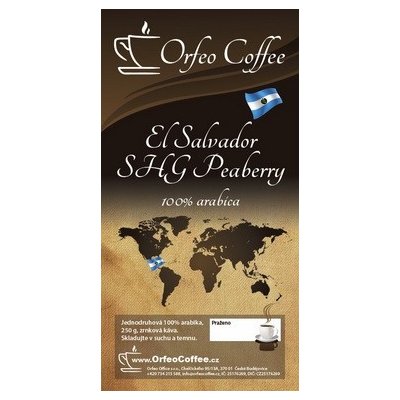 Orfeo coffee el Salvador SHG Peaberry 100% arabika 250 g