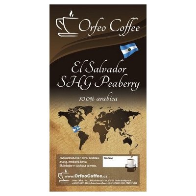 Orfeo coffee el Salvador SHG Peaberry 100% arabika zrnková 250 g – Hledejceny.cz