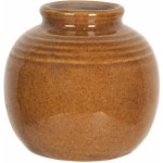 Hnědá glazurovaná váza - Ø 8*8 cm - Clayre & Eef – Hledejceny.cz